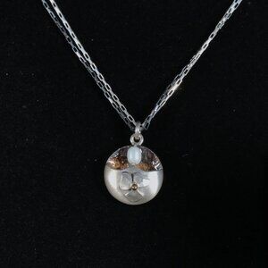 Humberto Necklace Sterling Silver Pearl Flower Artisan Handmade Modernist Unique